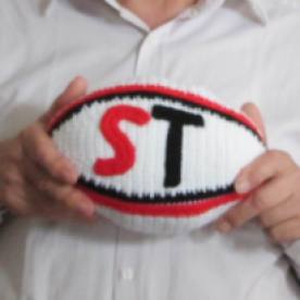 Un ballon de rugby au couleur du Stade Toulousain